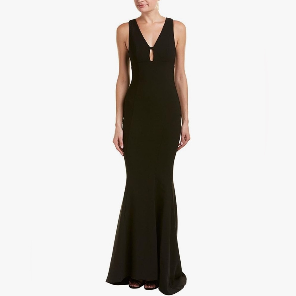 LIKELY Albury Cutout Back Black Trumpet Train Formal Gown Size 10